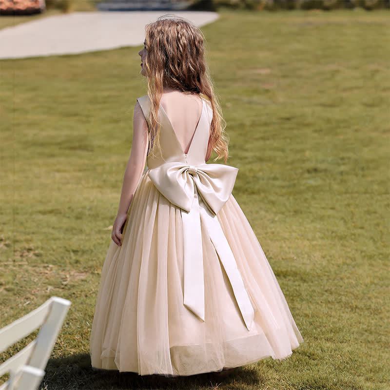 Satin Bow Sleeveless Maxi Dresses - image 4