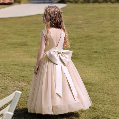 Satin Bow Sleeveless Maxi Dresses - image 4