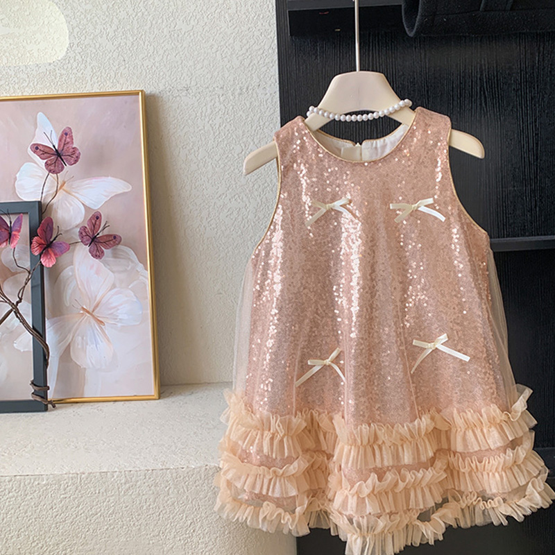 [Archive Sale] Sequins Bow Folds Sequins Sleeveless Mid-long Dresses - image 16