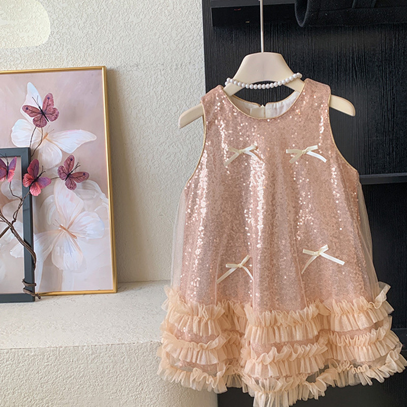 [Archive Sale] Sequins Bow Folds Sequins Sleeveless Mid-long Dresses - image 16