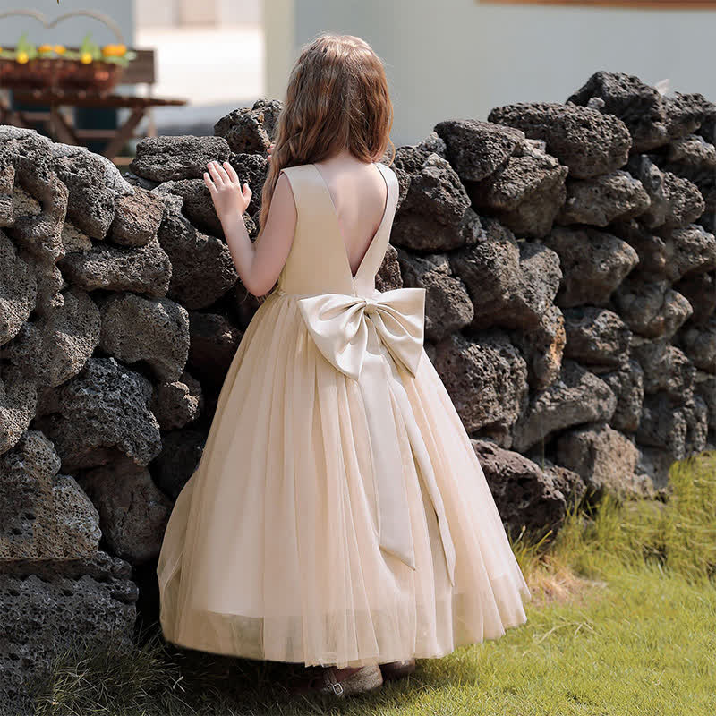 Satin Bow Sleeveless Maxi Dresses - image 5