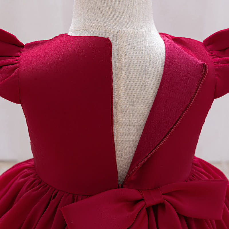 Organza Rosette Cap Sleeve Midi Dresses - image 7