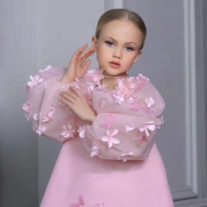 [Archive Sale] Organza Rosette Long Sleeve Midi Dresses - image 3