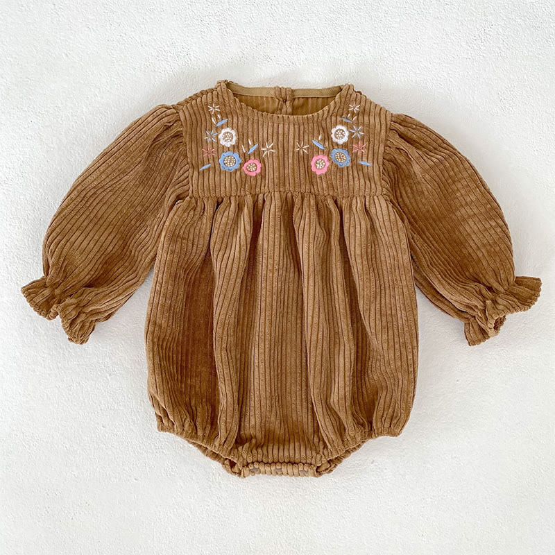 [Archive Sale] Corduroy Ditsy Floral Long Sleeve Mid-long Dresses&Bodysuit - image 2