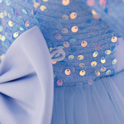 Sequins & Mesh Bow Sequins Short Sleeve Mid-long Dresses - image 62