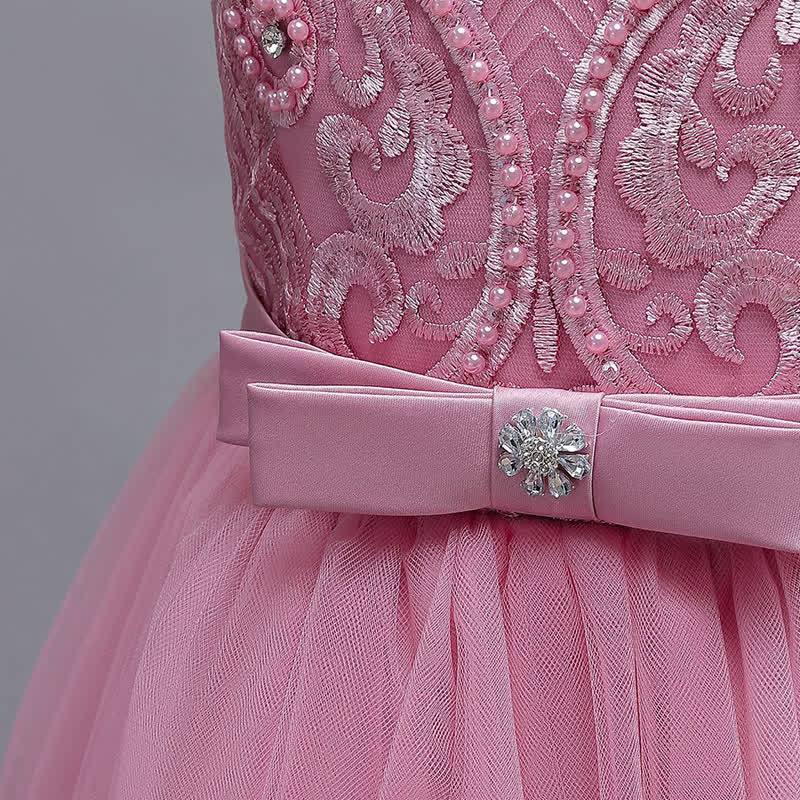 Mesh Lace Bow Sleeveless Maxi Dresses - image 9