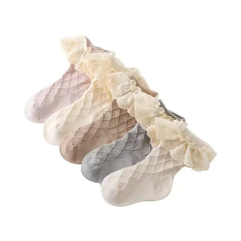 Solid Stitching Lace Socks - image 10