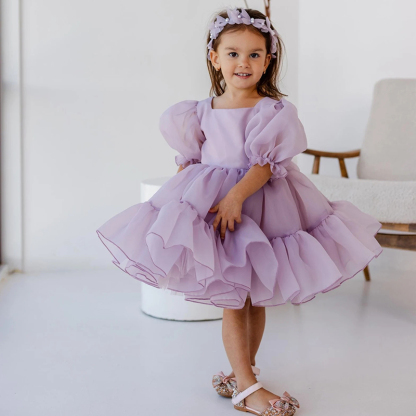 Organza Bow Flouncing Short Sleeve Midi Dresses - image 3