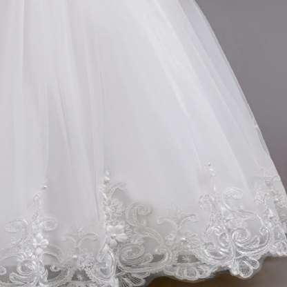 Mesh Lace Rosette Long Sleeve Maxi Dresses - image 5