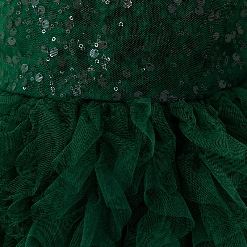 Mesh Folds Sequins Sleeveless Mid-long Dresses - image 28