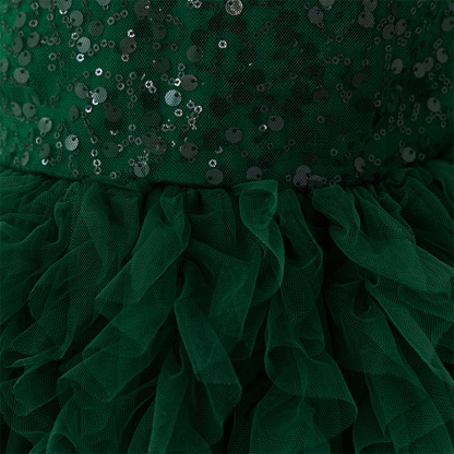 Mesh Folds Sequins Sleeveless Mid-long Dresses - image 28