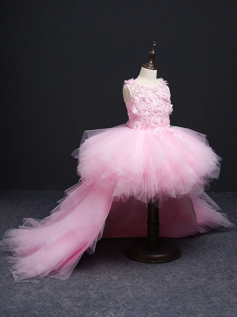 Mesh Rosette Sleeveless Midi Dresses - Pink - 160cm - image 3