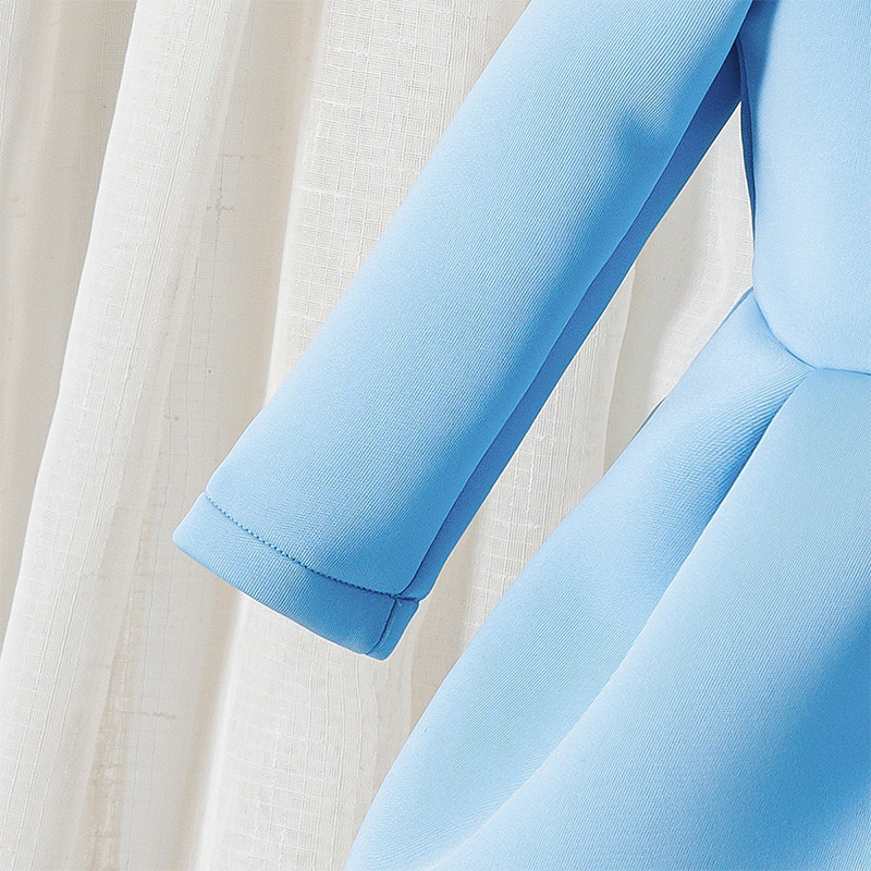 Scuba Knit Bow Long Sleeve Regular Dresses - image 18