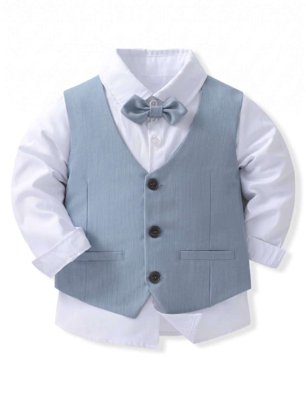 100% Cotton Bow Regular Sleeve Formal Suit - image 22