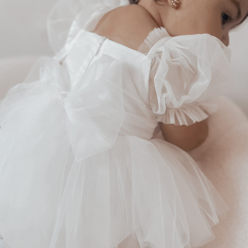 Mesh Bow Folds Short Sleeve Crop Bodysuit - image 19