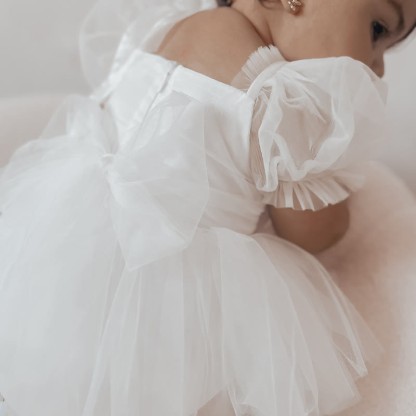 Mesh Bow Folds Short Sleeve Crop Bodysuit - image 19