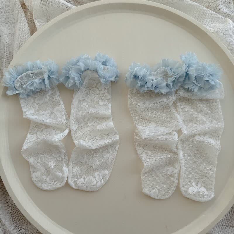 Solid Rosette Socks - image 8