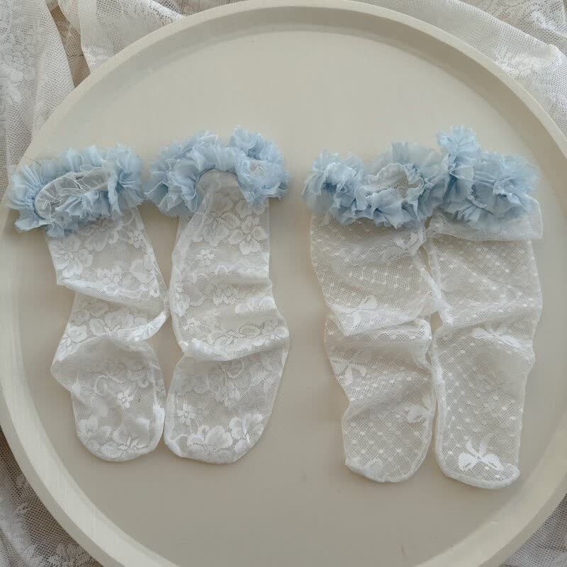 Solid Rosette Socks - image 8