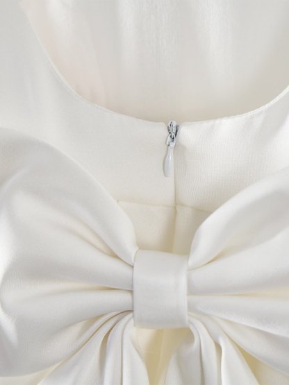 Satin Bow Sleeveless Mid-long Dresses - image 6
