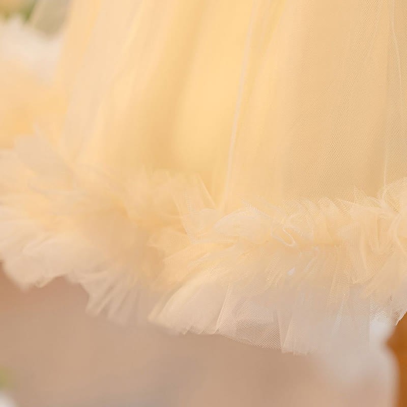 Embroidery Mesh Piping Long Sleeve Midi Dresses - image 6