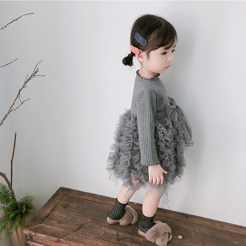Mesh Folds Long sleeve Regular Dresses - image 39