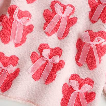 Acrylic Little Bear Bow Long Sleeves Midi Two-piece Set - image 28