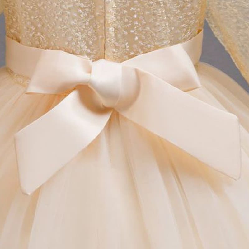 Mesh Lace Rosette Long Sleeve Maxi Dresses - image 28