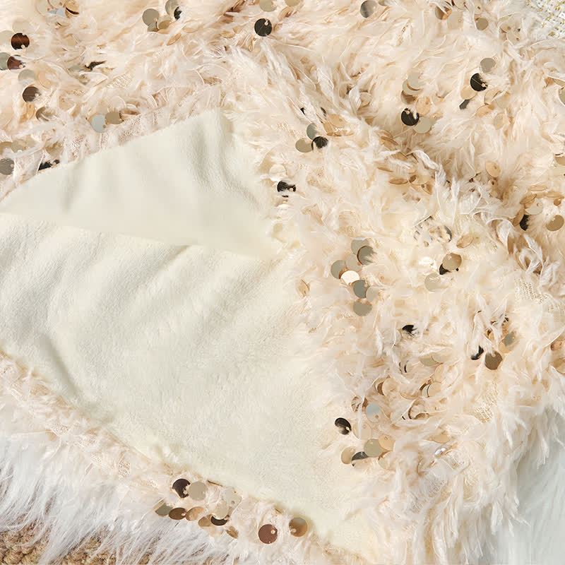 Tweed Sequins Sleeveless Mid-long Dresses - image 8