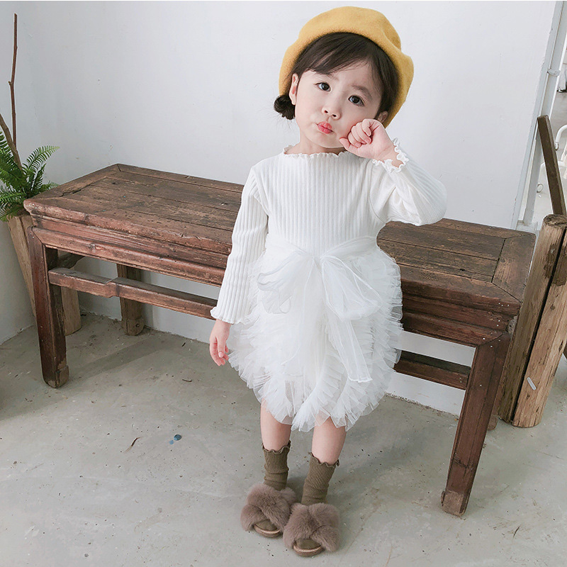 Mesh Folds Long sleeve Regular Dresses - image 11