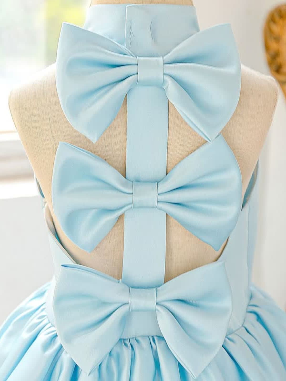 Satin Bow Backless Sleeveless Short Dresses - image 16