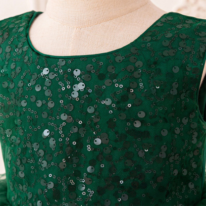 Mesh Folds Sequins Sleeveless Mid-long Dresses - image 25