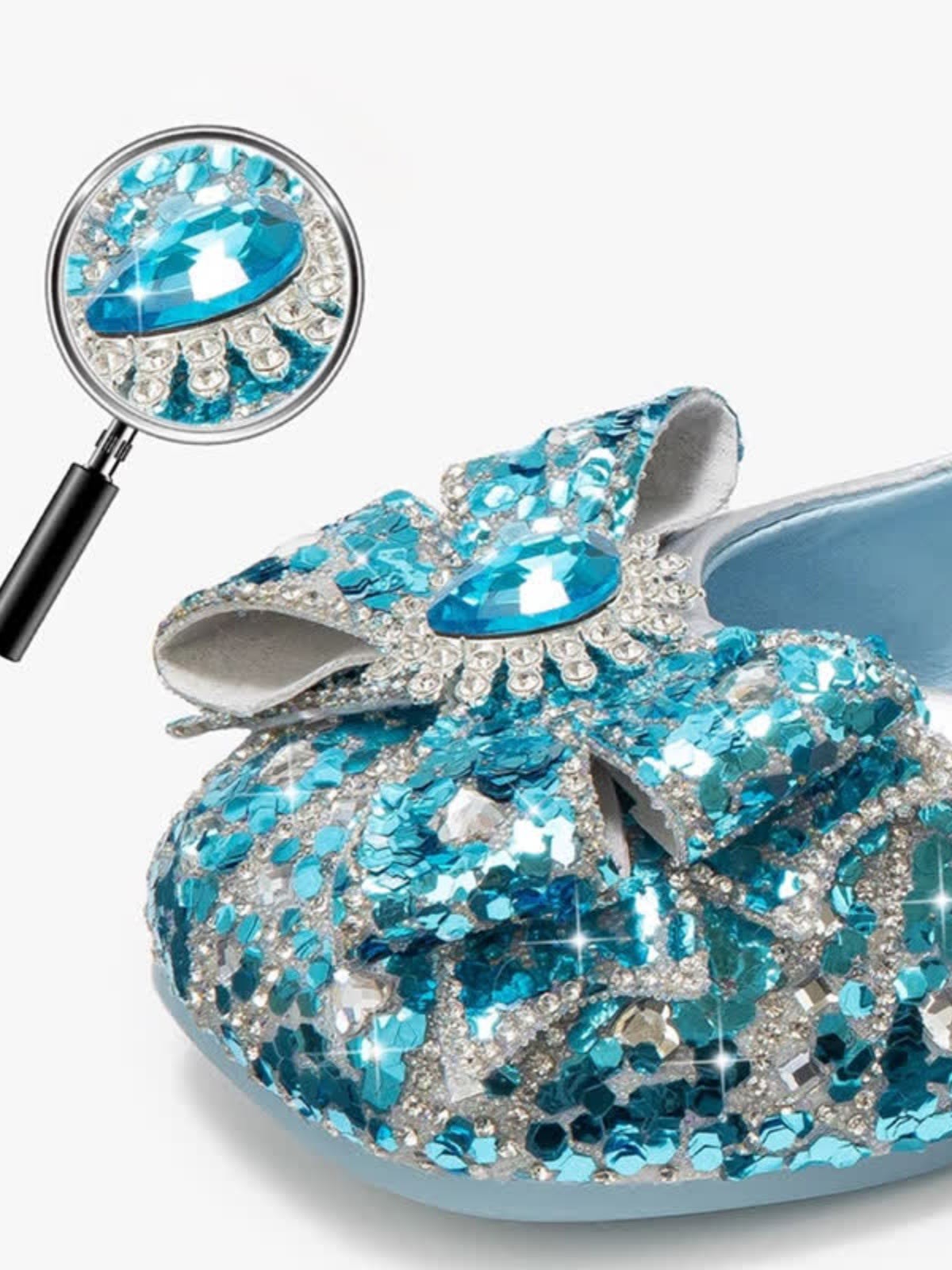 Solid Bow Rhinestones Round Toe Flats  - image 6