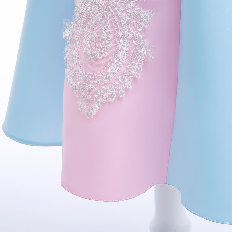 Satin Lace Short Sleeve Maxi Dresses - image 7