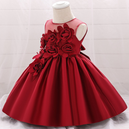 Satin Rosette Sleeveless Midi Dresses - image 16
