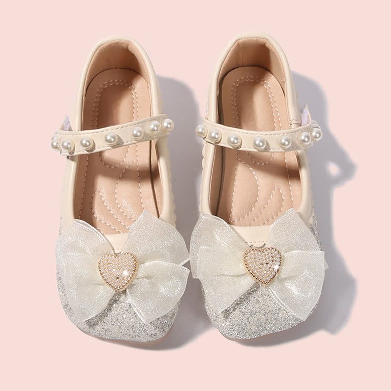 Solid Bow Sequins Pearl Round Toe Mary Janes  - image 14