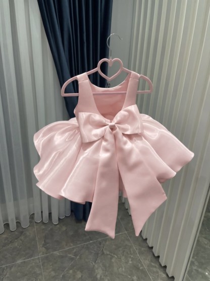 Satin Rosette Sleeveless Short Dresses - image 7