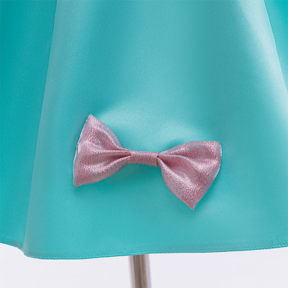 Satin Bow Short Sleeve Midi Dresses - image 6