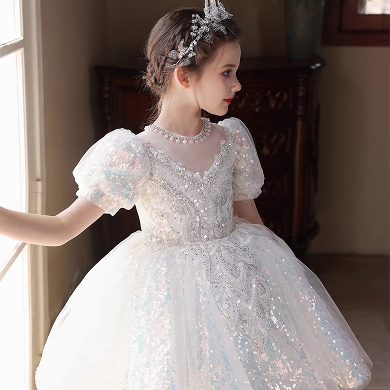 [Archive Sale] Mesh Sequins Short Sleeve Mid-long Dresses - image 6