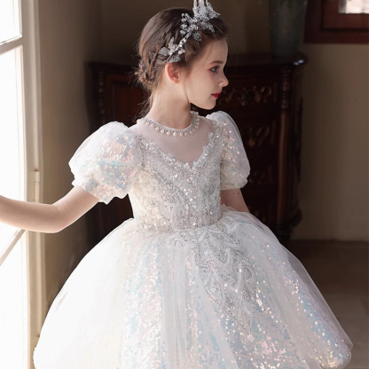 [Archive Sale] Mesh Sequins Short Sleeve Mid-long Dresses - image 6