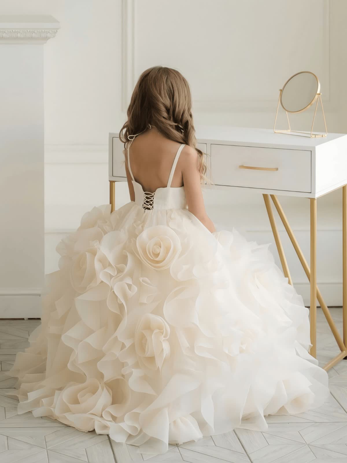 Organza Rosette Sleeveless Maxi Dresses - image 7