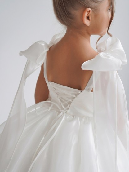 Satin Bow Sleeveless Short Dresses - image 6
