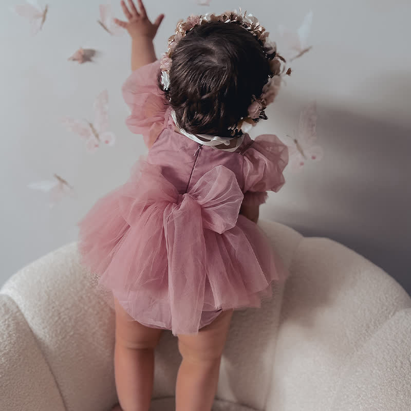 Mesh Bow Folds Short Sleeve Crop Bodysuit - image 10