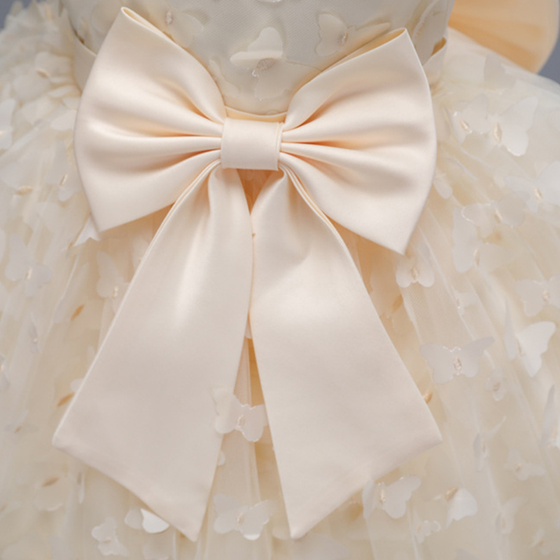 Mesh Bow Rosette Short Sleeve Mid-long Dresses - image 34