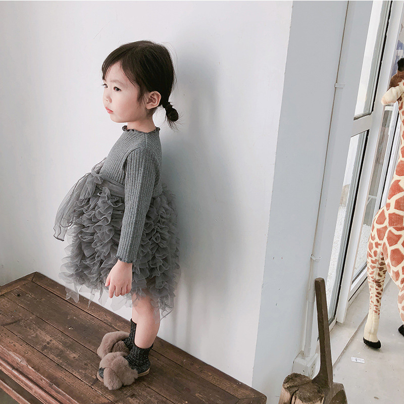 Mesh Folds Long sleeve Regular Dresses - image 38