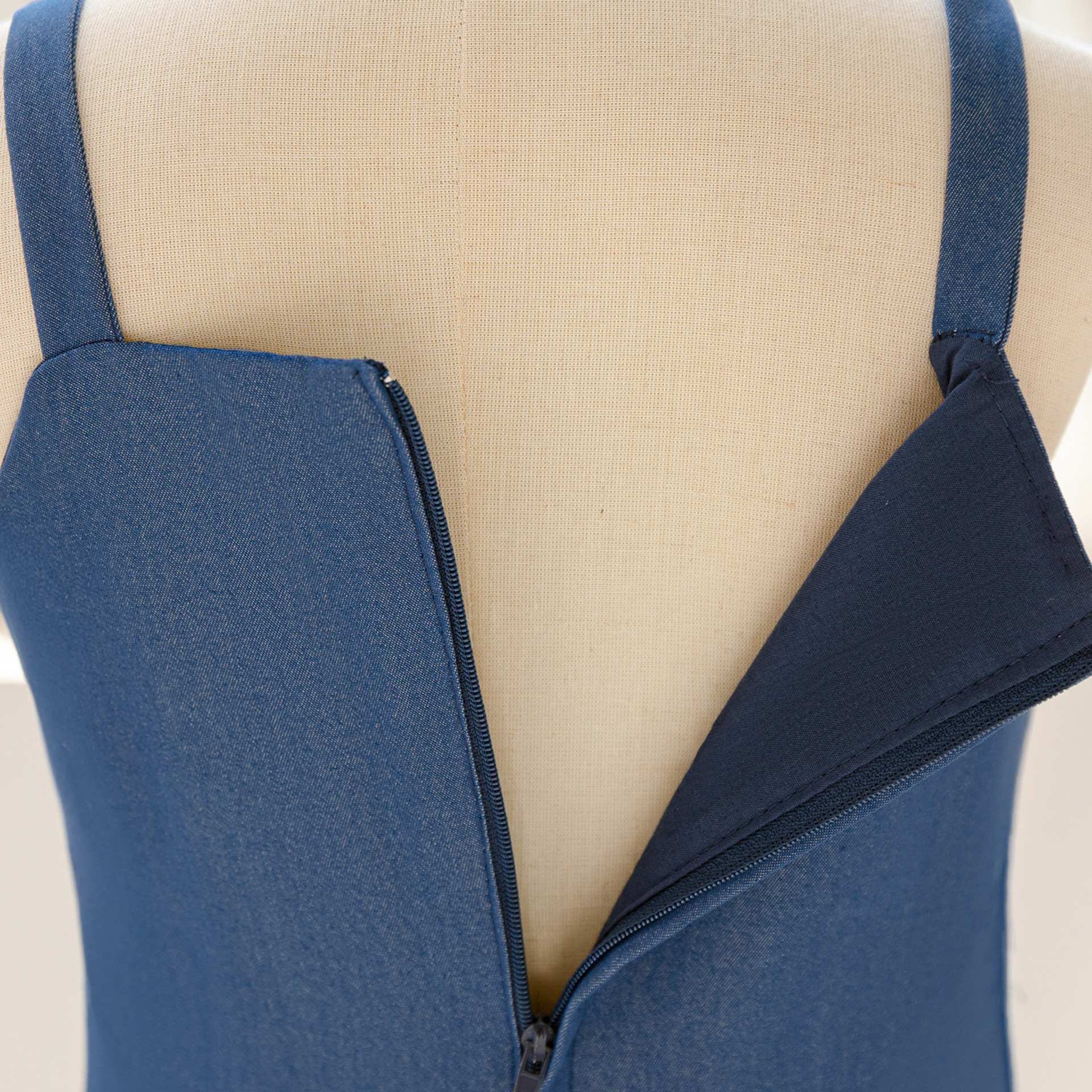 Denim Split Joint Sleeveless Midi Two-piece Set - image 9