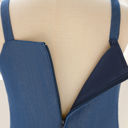 Denim Split Joint Sleeveless Midi Two-piece Set - image 9