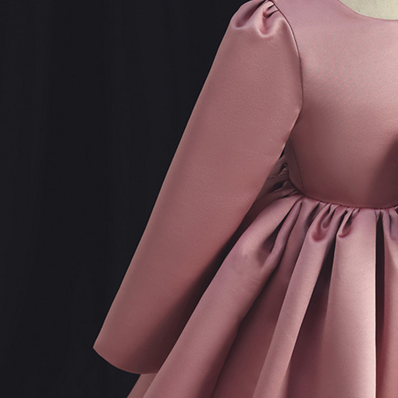 Satin Bow Long Sleeve Regular Dresses - image 6