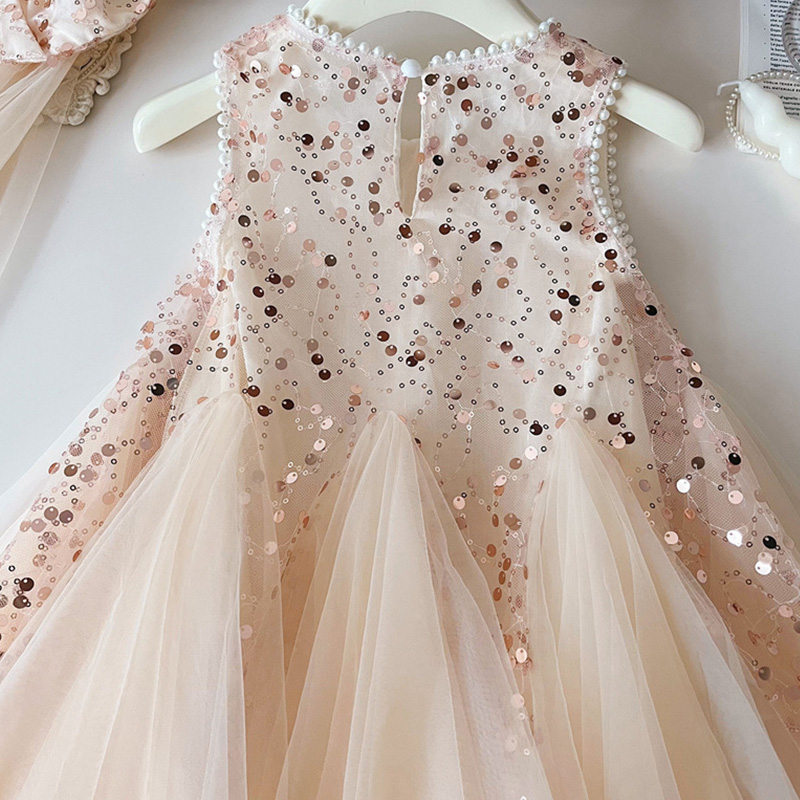 Mesh Sequins Folds Sleeveless Midi Dresses - image 8