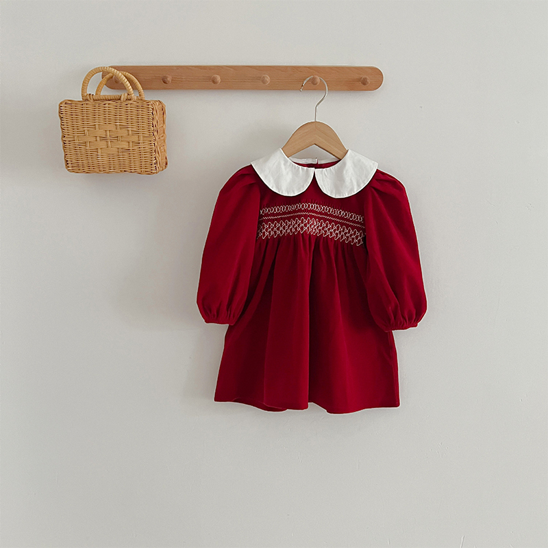 Velvet Scramble Long Sleeve Midi Dresses & Bodysuit - Red Dress - 7-8Y - image 12