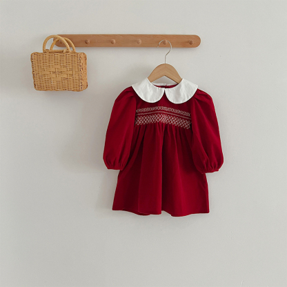 Velvet Scramble Long Sleeve Midi Dresses & Bodysuit - Red Dress - 7-8Y - image 12
